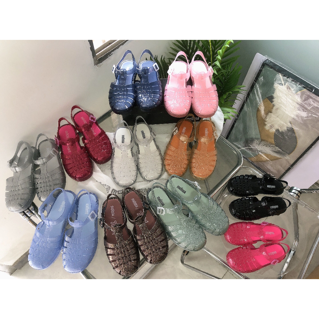 Melissa รองเท้าแตะแบน 2023 ผู้หญิงสไตล์โรมันที่นิยมมากที่สุดรองเท้าหลายสีให้เลือก