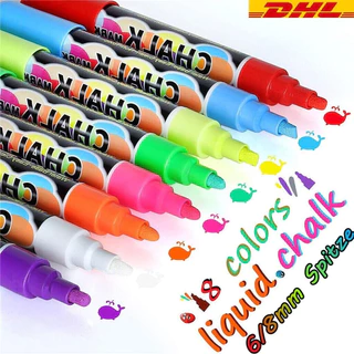 ปากกามาร์กเกอร์ชอล์กเหลว 8 ชิ้น สําหรับ AD Blackboard Black Signs Chalk Board LED Glass