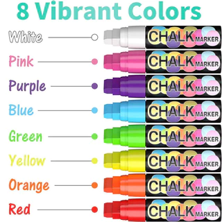 ปากกามาร์กเกอร์ชอล์กเหลว 8 ชิ้น สําหรับ AD Blackboard Black Signs Chalk Board LED Glass