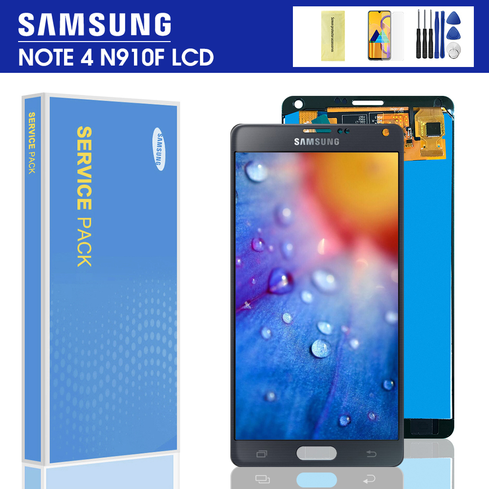 สําหรับ Samsung Galaxy หมายเหตุ 4 จอแสดงผล LCD Touch Screen Digitizer อะไหล่ Samsung Note4 N910A N91