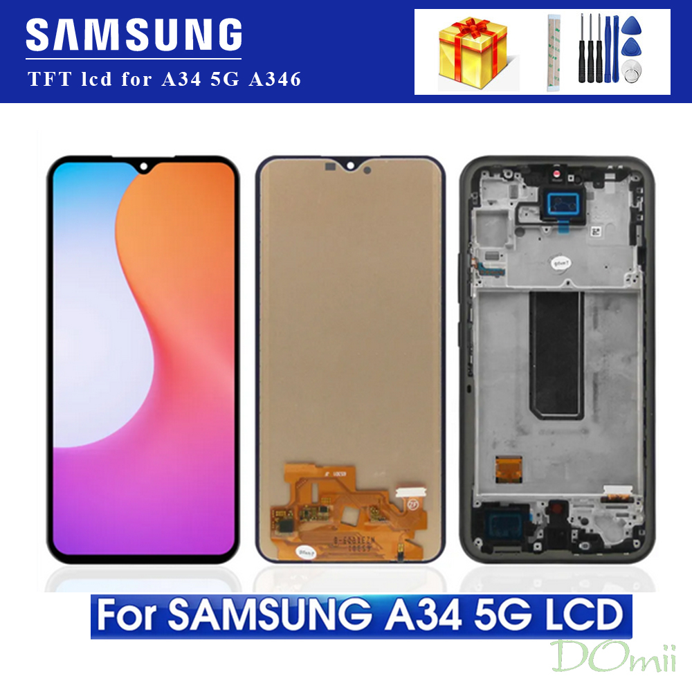 Img อะไหล่หน้าจอสัมผัสดิจิทัล LCD TFT คุณภาพสูง สําหรับ Samsung Galaxy A34 5G LCD SM-A346E SM-A346B SM-A346B DS