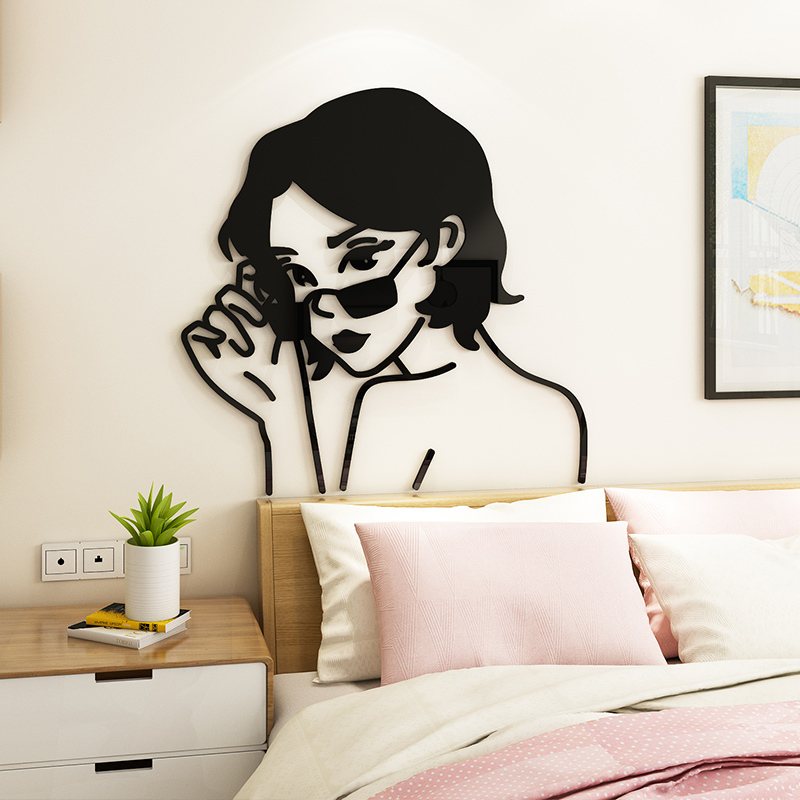 [DAORUI]ins Wind Wall Stickers ตกแต่งห้องนอนจัดห้องอะคริลิค 3D สติ๊กเกอร์ติดผนังสามมิติสำหรับสาว ๆ หัวเตียงพื้นหลังผนังสติ๊กเกอร์