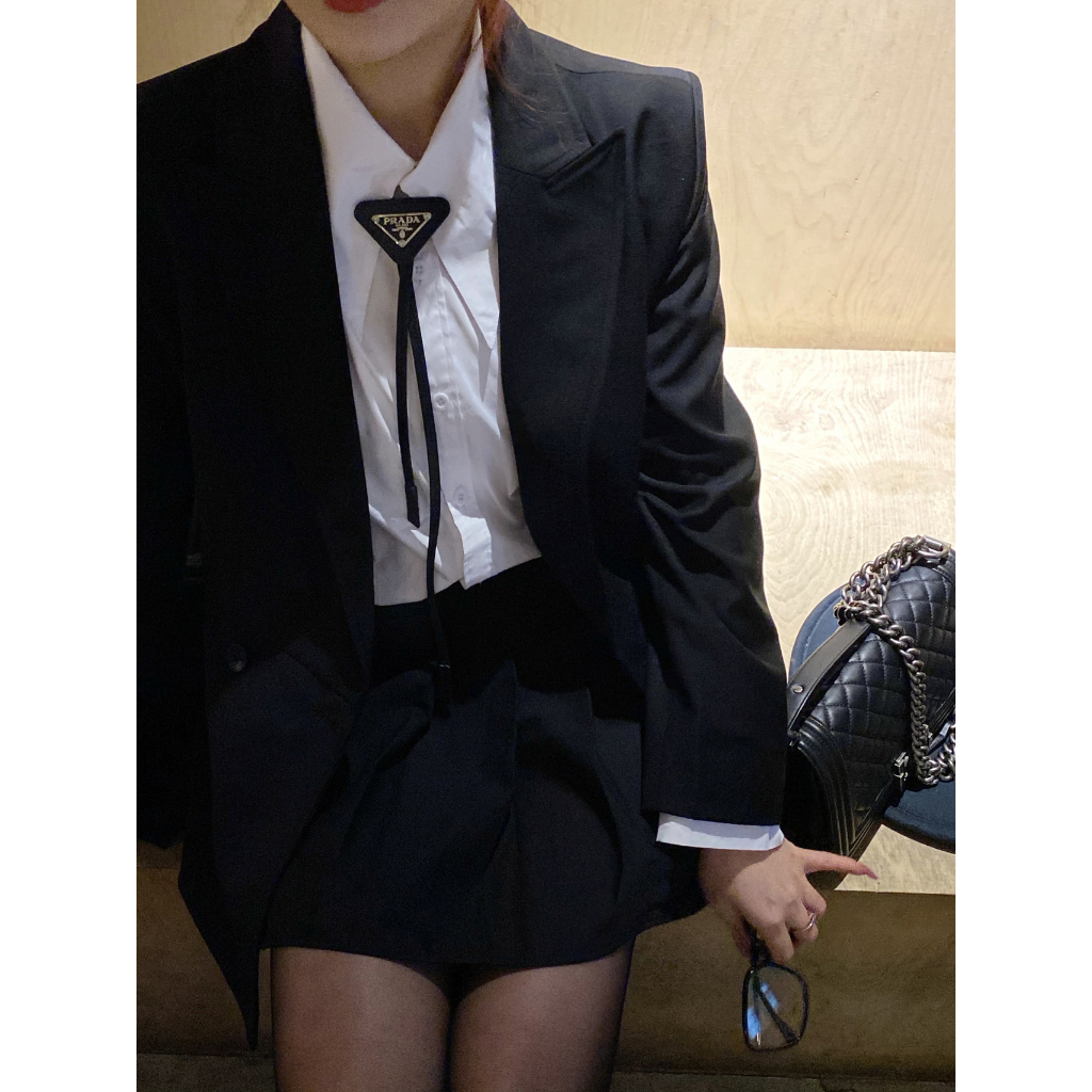 Saffiano โบโลหนัง เนคไท 90 ซม. สําหรับทุกเพศ