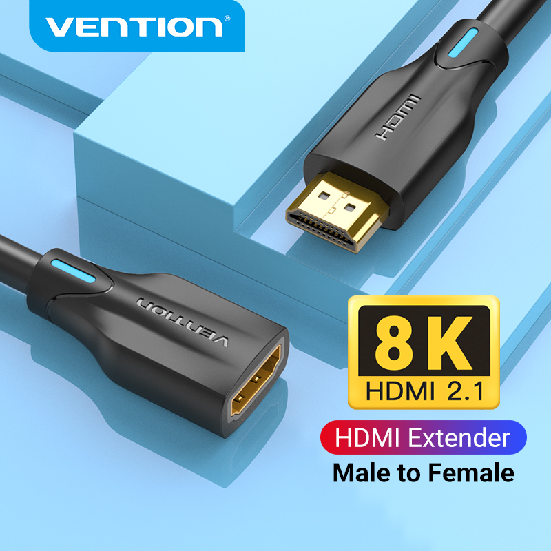 Vention สายเคเบิลแปลงสัญญาณ Hdmi 2.18K Hdmi ตัวผู้ ไป Hdmi 8K 60Hz 3D ตัวเมีย สำหรับ Hdroku Xbox AHB