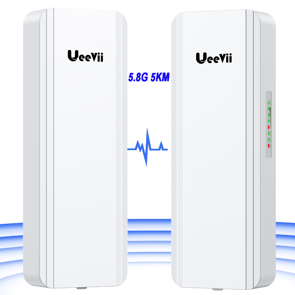 Ueevii CPE850 5.8G Point to Point Wireless Bridge Gigabit High Speed WiFi Outdoor CPE 2-Pack with 16
