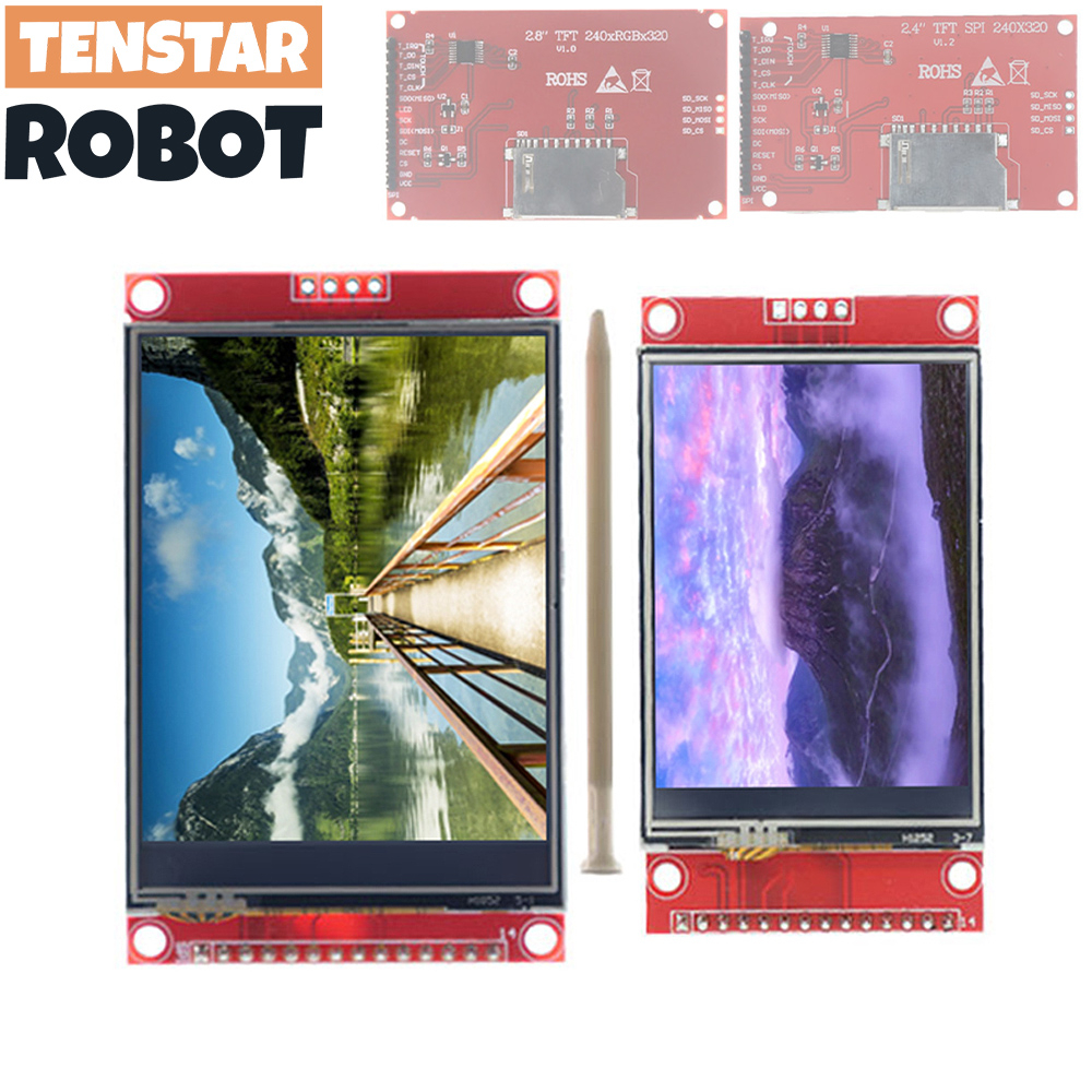 โมดูลหน้าจอสัมผัส LCD SPI TFT ILI9341 2.4 2.8 นิ้ว พร้อมปากกาสัมผัส PBC 240x320 SPI