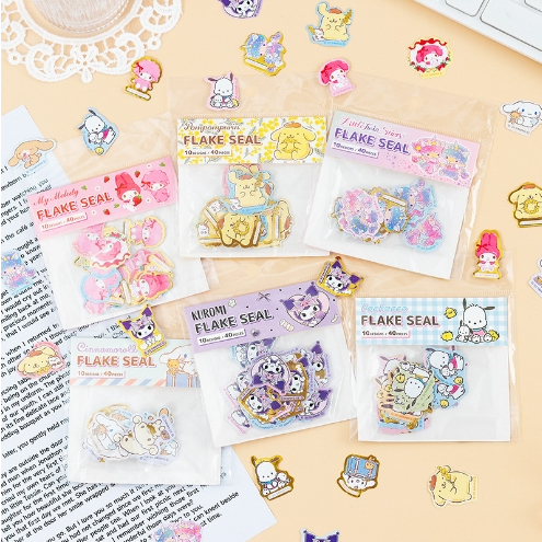 น่ารัก Sanrio Gilding แพ็คสติกเกอร์ญี่ปุ่น DIY ตกแต่งการ์ตูน Melody พุดดิ้งสุนัข Goo การ์ด Gemini ชุดของขวัญ