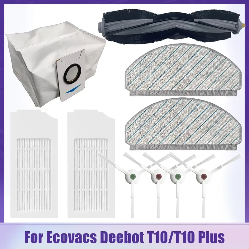 Ecovacs T10 Plus / T10+ Parts Of Main Brush, Side Brush, Filter, Dustbin, Brush Cover