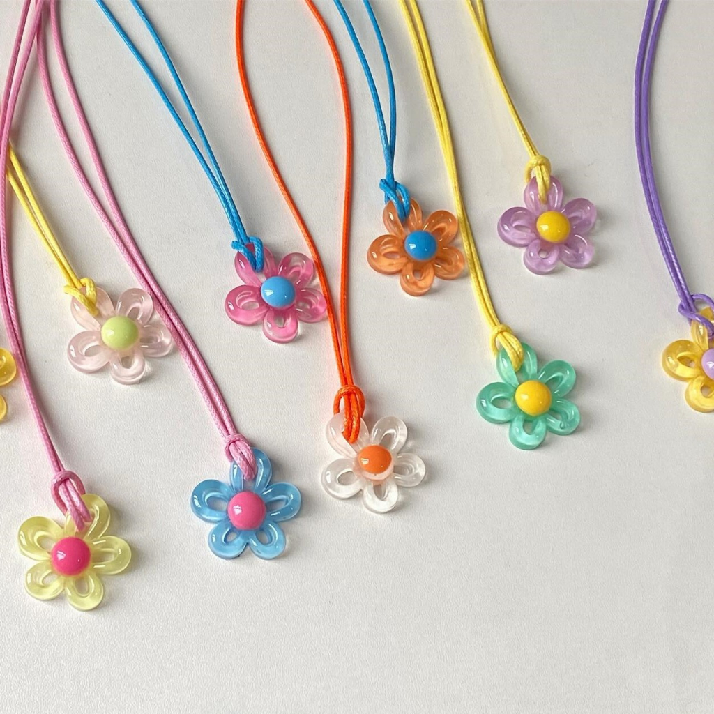 สร้อยคอ จี้ดอกไม้น่ารัก สไตล์เกาหลี สําหรับผู้หญิง นักเรียน y2k