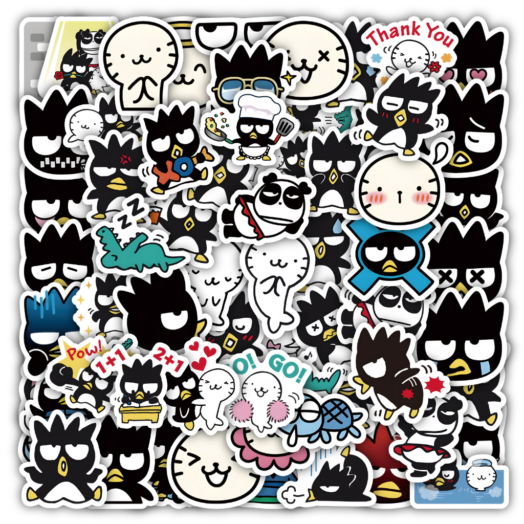 สติกเกอร์ ลายการ์ตูนน่ารัก กันน้ํา สําหรับติดตกแต่งโน้ตบุ๊ก สแครปบุ๊ก แล็ปท็อป BAD BADTZ-MARU XO 60 ชิ้น