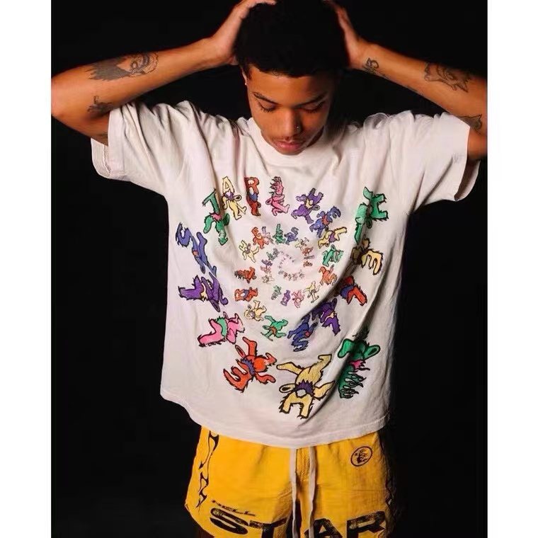เสื้อยืดแขนสั้น ทรงหลวม พิมพ์ลายตัวอักษรเต้นรํา Hellstar Studios Dancing Stars
