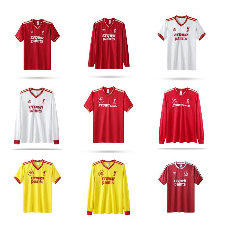 1985-86 Liverpool home FA CUP FINAL เสื้อแข่งวินเทจผู้ชายปักลายสวยงาม