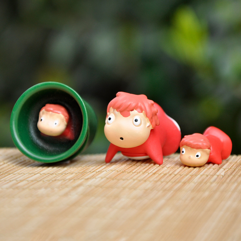 โมเดลฟิกเกอร์ PVC รูปการ์ตูนอนิเมะ Miyazaki Hayao Studio Ghibli Ponyo on the Cliff Ponyo Goldfish Pr