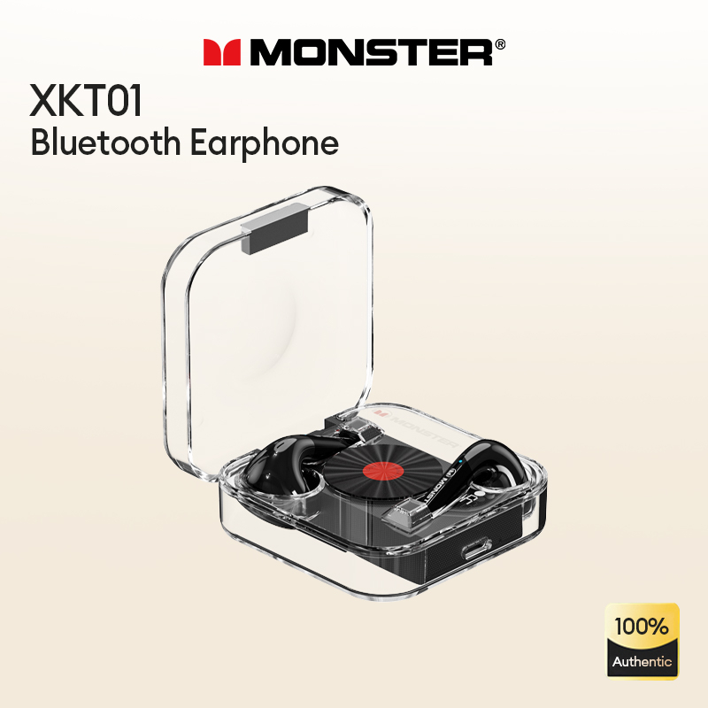 Monster XKT01 หูฟังบลูทูธ 5.2 ชิปลดเสียงรบกวน เชื่อมต่อเร็ว สําหรับเล่นเกม
