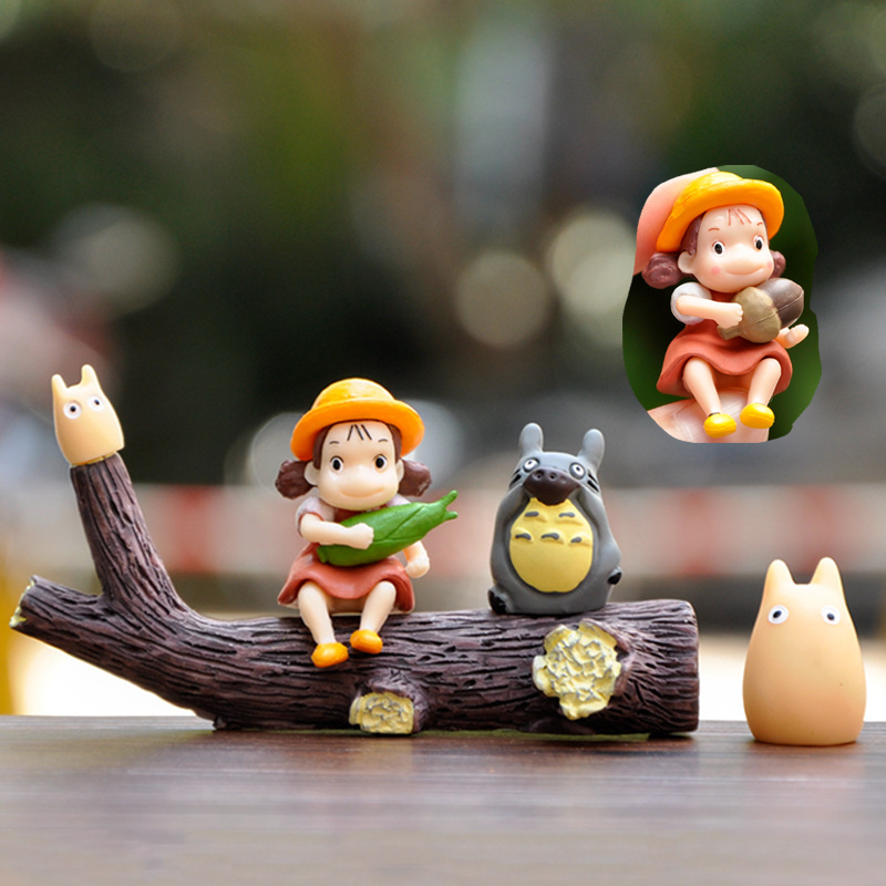 โมเดลตุ๊กตาฟิกเกอร์ PVC Hayao Miyazaki Studio Ghibli Totoro Mei Fairydust Mini Q Version ขนาด 1.5-4 ซม. สําหรับตกแต่งเค้ก จํานวน 6 ชิ้น ต่อชุด