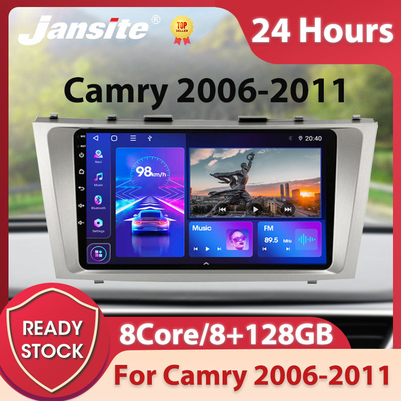 Jansite เครื่องเล่นมัลติมีเดีย วิทยุ DSP GPS สเตอริโอ สําหรับ Toyota Camry 7 XV 40 50 2006-2011