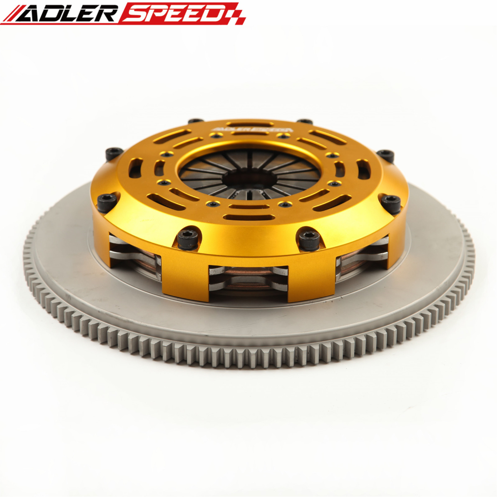 ADLERSPEED Racing คลัทช์ Twin Disc Kit & Flywheel สําหรับ 240SX 2.4L BASE LE SE KA24DE KA24E