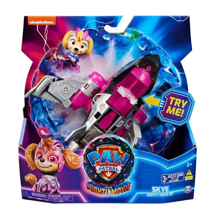 PAW Patrol: The Mighty Movie, Mighty Pups Jet with Lights, Sounds & Skye Figure Paw Patrol: ฟิกเกอร์