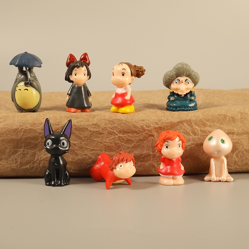 8 ชิ้น/เซ็ต 4.2 ซม.Mei Ponyo Kiki บริการจัดส่งรุ่น Q เค้กตกแต่ง PVC Action Figures ของเล่นตุ๊กตาเด็กของขวัญ