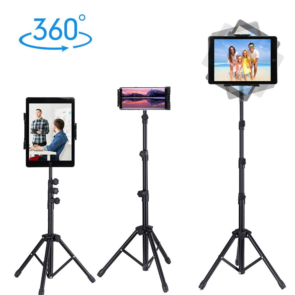 ขาตั้งกล้องแท็บเล็ต แบบสามขา สามารถปรับได้ พับได้ สําหรับ iPad โทรศัพท์มือถือ ขนาด 4.7-12.9 นิ้ว