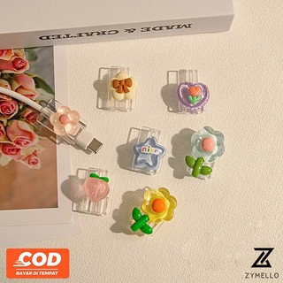 ตัวถนอมสายชาร์จโทรศัพท์มือถือ ลายการ์ตูนตุ๊กตา 3D สีแคนดี้ กันสายหัก