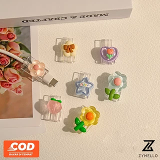 ตัวถนอมสายชาร์จโทรศัพท์มือถือ ลายการ์ตูนตุ๊กตา 3D สีแคนดี้ กันสายหัก