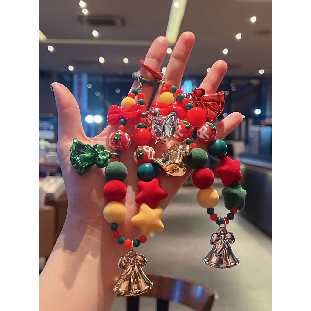 พวงกุญแจ จี้กระดิ่งคริสต์มาส พร้อมสายคล้องข้อมือ สําหรับตกแต่งโทรศัพท์มือถือ 2023