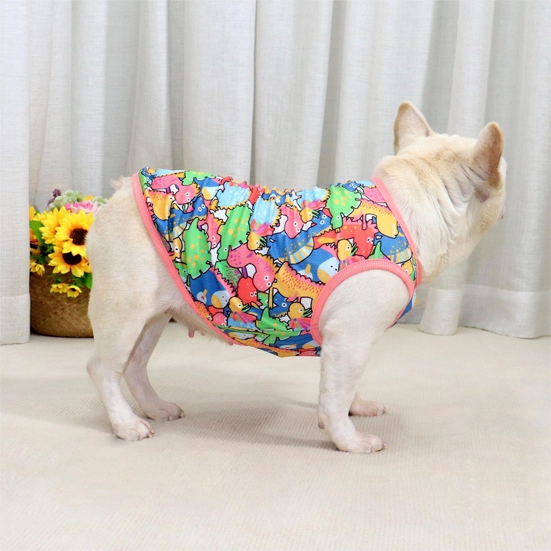 GOU-HOME เสื้อหมา โพลีสเตอร์ กันการสูญเสียขน กันรอยขีดข่วน สไตล์ฝรั่งเศส เหมาะกับฤดูร้อน - รูปที่ 3