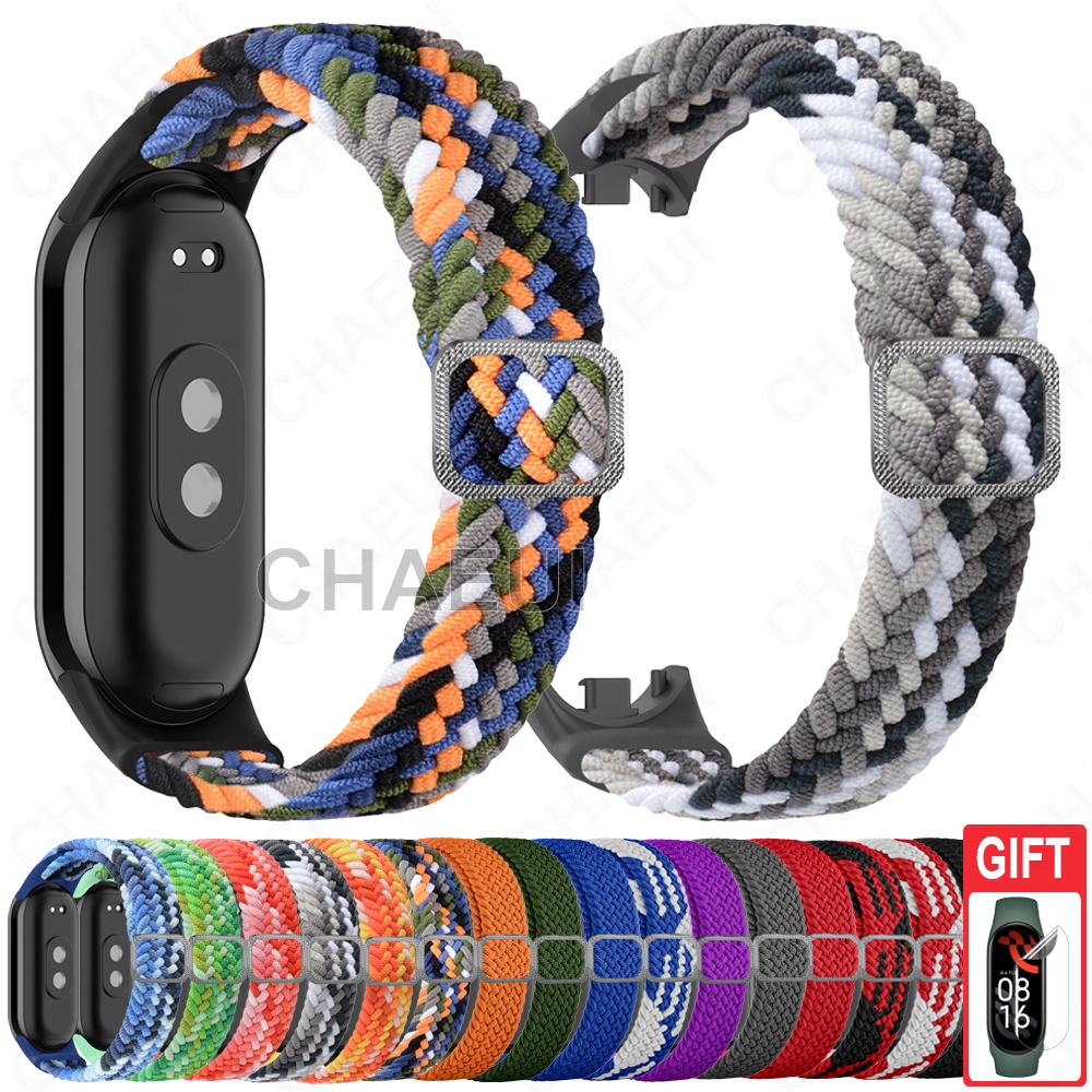 สายสร้อยข้อมือสายไนลอนทอสําหรับ Xiaomi Smart Band 10 9 8 / Band 10 Ceramic Edition