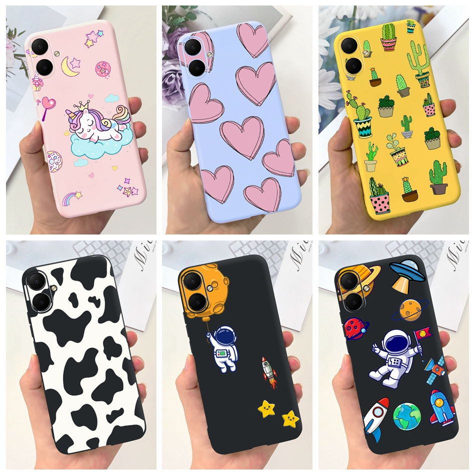 เคสโทรศัพท์มือถือ ซิลิโคนนิ่ม TPU ลายนักบินอวกาศ กระบองเพชรน่ารัก สีแคนดี้ สําหรับ Samsung Galaxy A05 2023 A05 A 05 4G SM-A055F