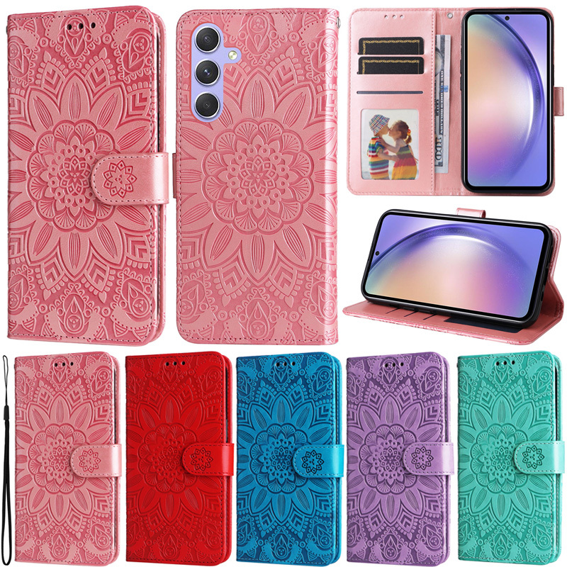 SAMSUNG หรูหราสําหรับsamsung Galaxy A54 5G A34 A14 A13 A33 A53 A73 A23 M23 5G A52 A52S A14 4G A25 5G Retroดอกไม ้ กระเป ๋ าสตางค ์ ช ่ องนุ ่ มPuหนังFlip Stand Skin Protectฝาครอบกรณี
