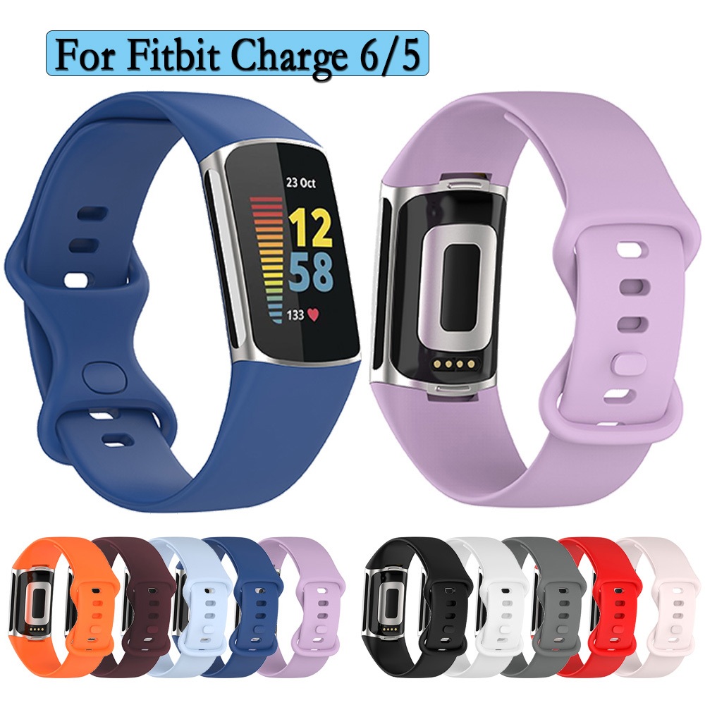 สายนาฬิกาข้อมือซิลิโคน คุณภาพสูง แบบเปลี่ยน สําหรับ Fitbit Charge 6 5