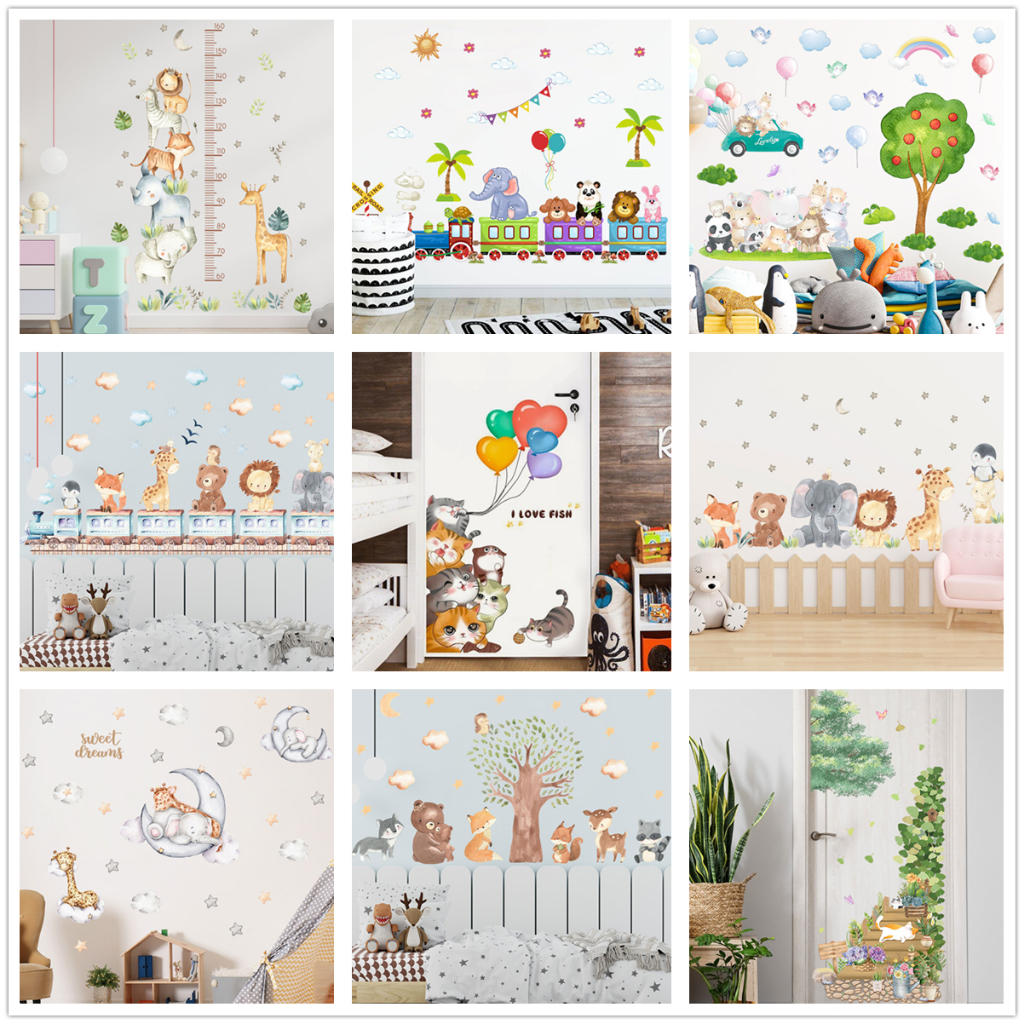 【Zooyoo】สติกเกอร์ติดผนัง ลายการ์ตูนสัตว์ แมวน่ารัก สําหรับตกแต่งบ้าน 50 ชิ้น