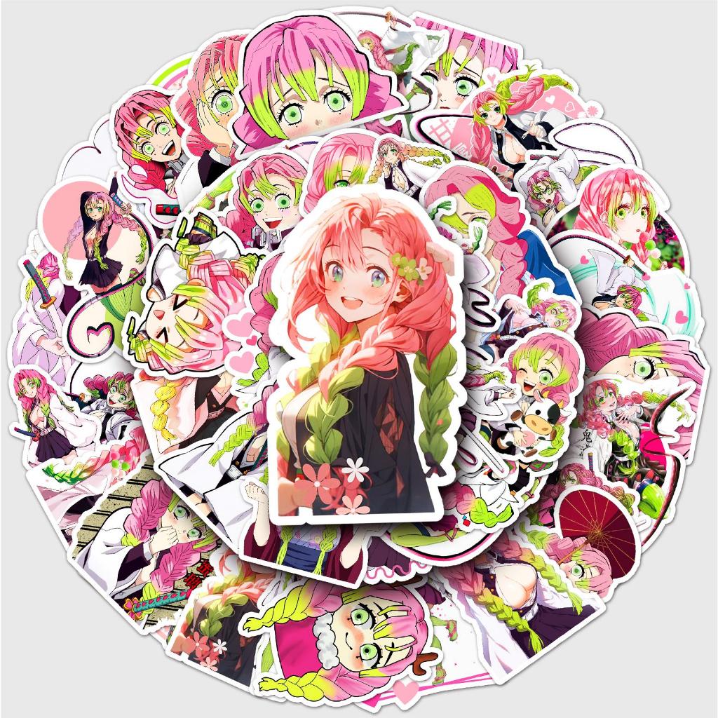 50 ชิ้นตลก Kanroji Mitsuri Demon Slayer Creative Original สติกเกอร์สําหรับแล็ปท็อป/โทรศัพท์/หมวกกันน็อก/มอเตอร์/รถ DIY กันน้ํา Graffiti สติกเกอร์ Home Decal