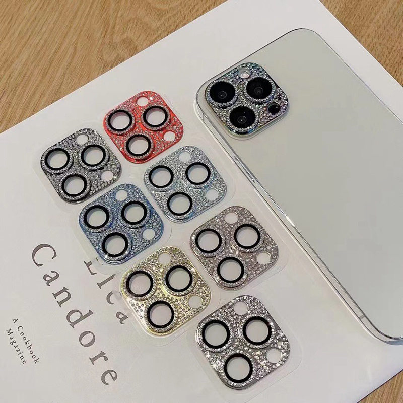 สําหรับ iPhone 15 Pro Max 15 plus วิบวับ กลิตเตอร์ เพชร เลนส์กล้อง ป้องกัน โลหะ แวววาว ด้านหลัง เลนส์ กระจก