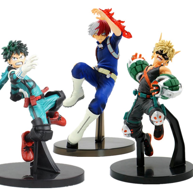 โมเดลฟิกเกอร์ PVC อนิเมะ My Hero Academia Todoroki Shoto Midoriya Izuku Bakugou Katsuki ขนาด 16-18 ซม. ของเล่นสําหรับเด็ก