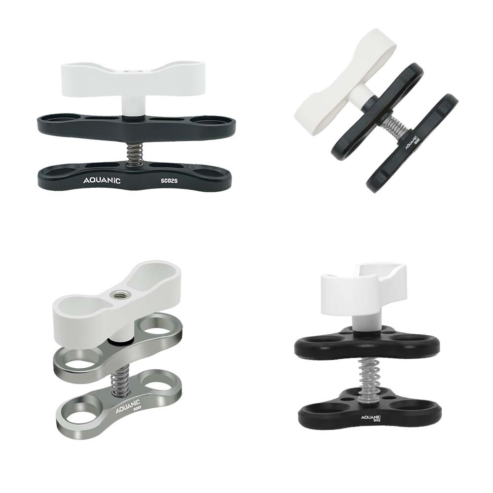 Nitescuba 2 หลุมคลิปหนีบขาตั้งกล้องสําหรับ Ball Head Mount Light