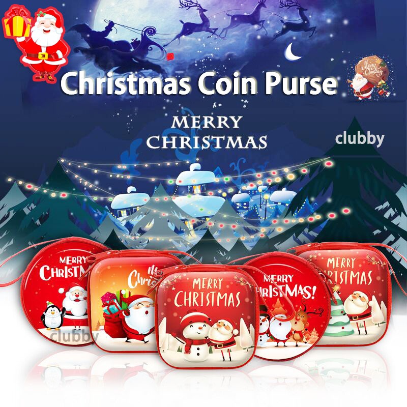 คริสต์มาส มินิกระเป๋า น่ารัก กระเป๋าใส่เหรียญ กล่องเก็บขนม กล่องเก็บหูฟัง christmas ของขวัญของเล่นเด็ก