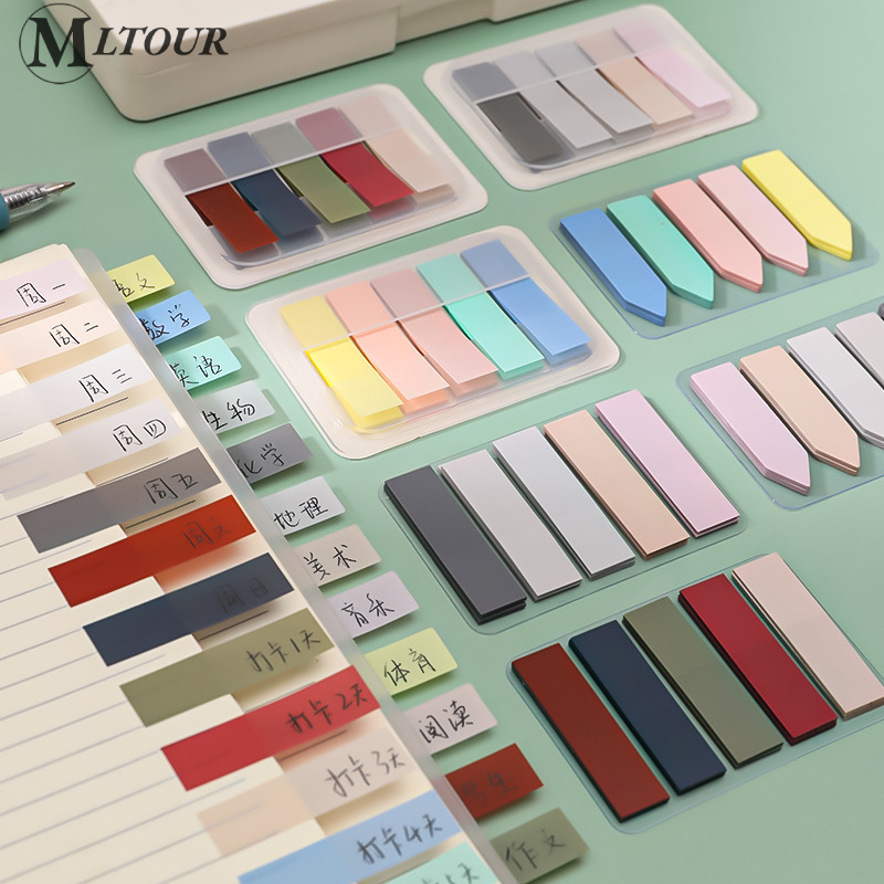 100 แผ่น Morandi สี เขียน ดัชนี กระดาษโน้ต / กันน้ํา ใช้ซ้ําได้ สํานักงาน สติกเกอร์ ดัชนี / อุปกรณ์สํานักงาน โรงเรียน