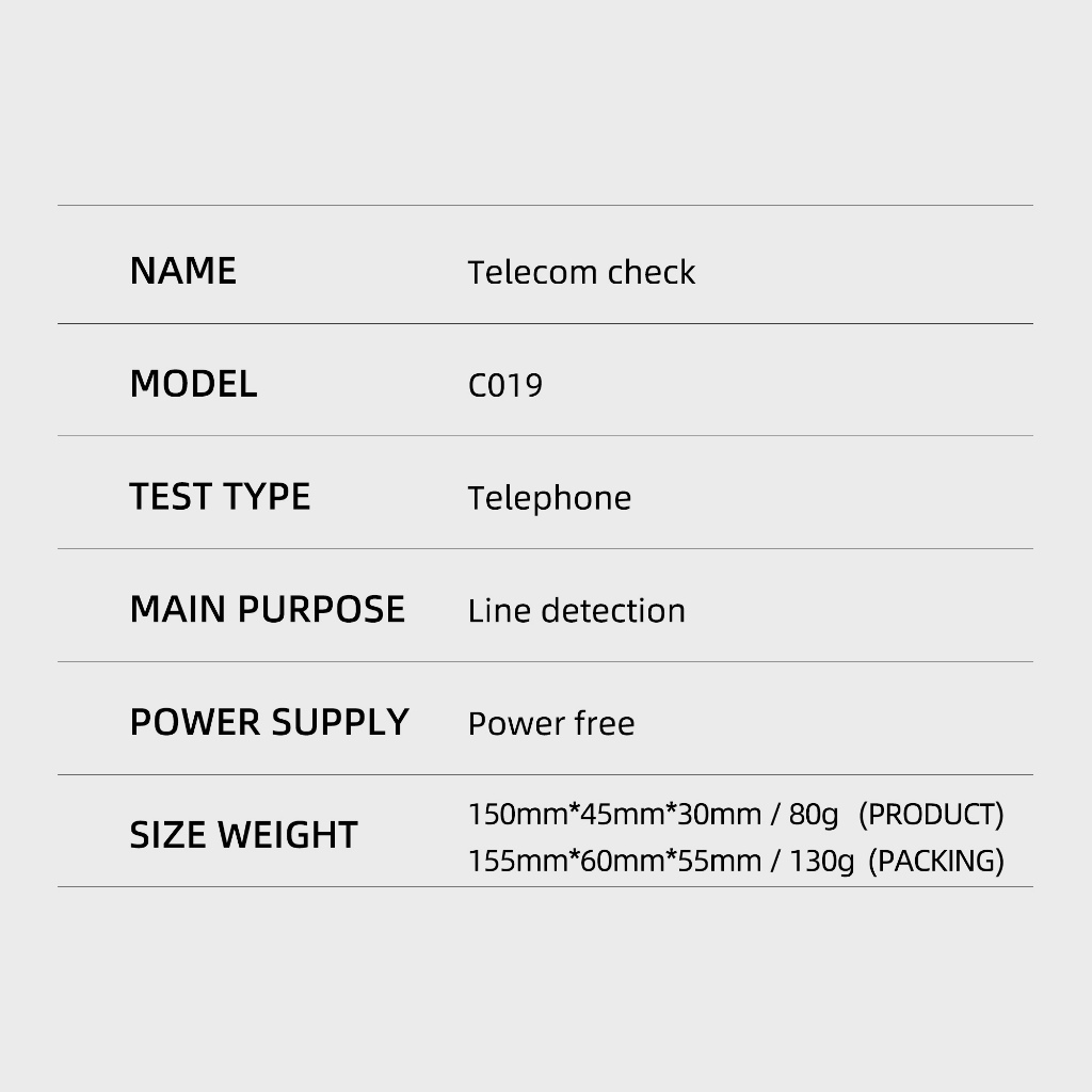 Telecom ตรวจสอบสายโทรศัพท์เฉพาะตรวจสอบสายสํารวจเครื่องสาย CHINO-E C019 เครื่องทดสอบไปยังคลิปจระเข้ชุดอุปกรณ์ - รูปที่ 4