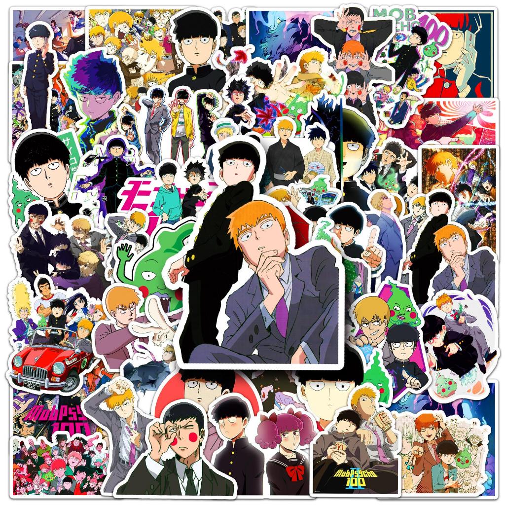 50 ชิ้นตลก Mob Psycho 100 สติกเกอร์กันน้ํา DIY สําหรับโทรศัพท์แล็ปท็อปรถสติกเกอร์ Creative Home Decal