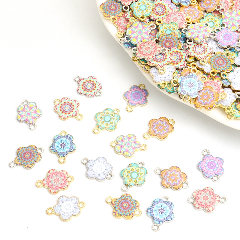 จี้สร้อยคอ สร้อยข้อเท้า สร้อยข้อมือ ลายดอกไม้ สไตล์โบฮีเมียน DIY 10 ชิ้น