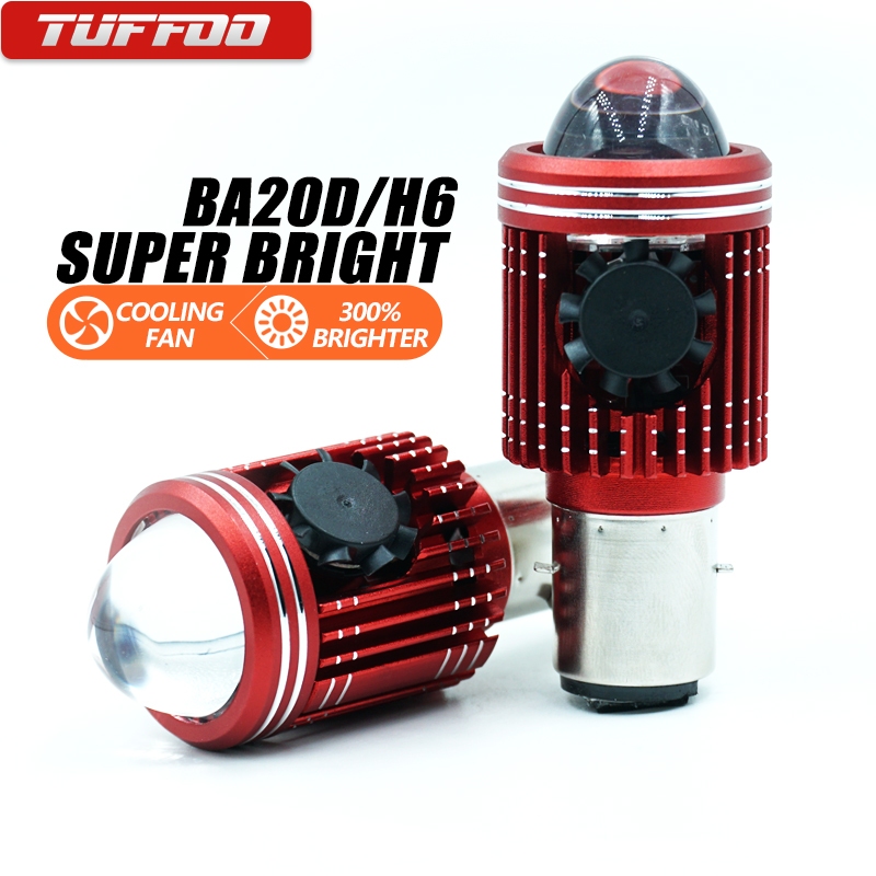 หลอดไฟหน้ารถจักรยานยนต์ LED H4 HS1 H6 BA20D สูง ต่ํา พร้อมพัดลม สีเหลือง ขาว 1 ชิ้น