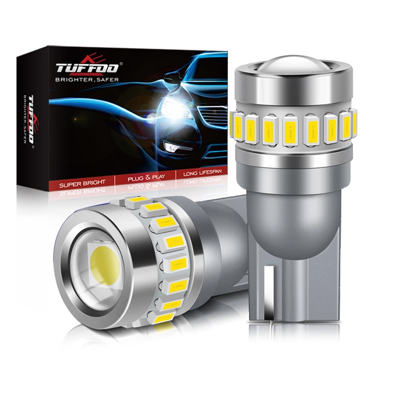 TUFFOO 1 คู่ หลอดไฟ LED T10 W5W สีขาว สีแดง สีเหลือง แบบเปลี่ยน สําหรับรถยนต์