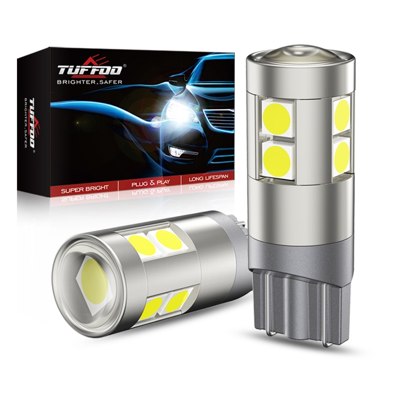 Tuffoo หลอดไฟ LED แคนบัส W5W T10 12V 24V 6000K สีแดง สีเหลืองอําพัน สําหรับติดป้ายทะเบียนรถยนต์ 2 ชิ้น