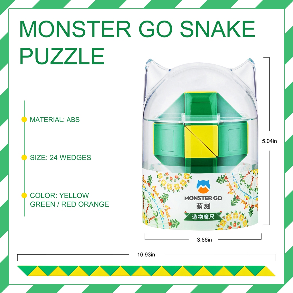 ของเล่นตัวต่อปริศนา รูปงู Monster Go ของเล่นเสริมการเรียนรู้ สําหรับเด็ก