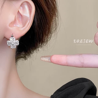 DREJEW แฟชั่นเกาหลี เพทาย ดอกไม้ ต่างหู ส่วนบุคคล ใหม่ ต่างหู เบา หรูหรา ต่างหูแพ้ง่าย