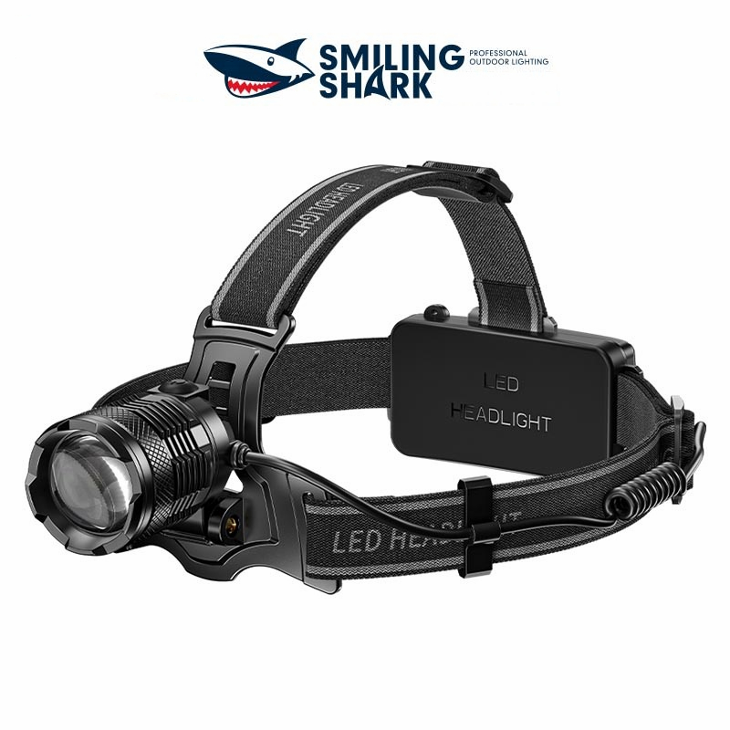 Smiling Shark TD8018 ไฟหน้า LED ไฟคาดหัว M77 8400lumens สว่างมาก Type-C ชาร์จใหม่ได้ Zoomable กันน้ำ
