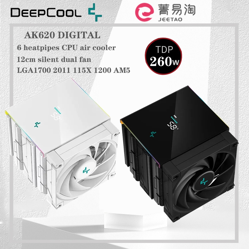 Deepcool AK620 AK500 AK400 พัดลมระบายความร้อน CPU ARGB 6 ท่อ ขนาด 12 ซม. สําหรับ Intel 12th Gen LGA1