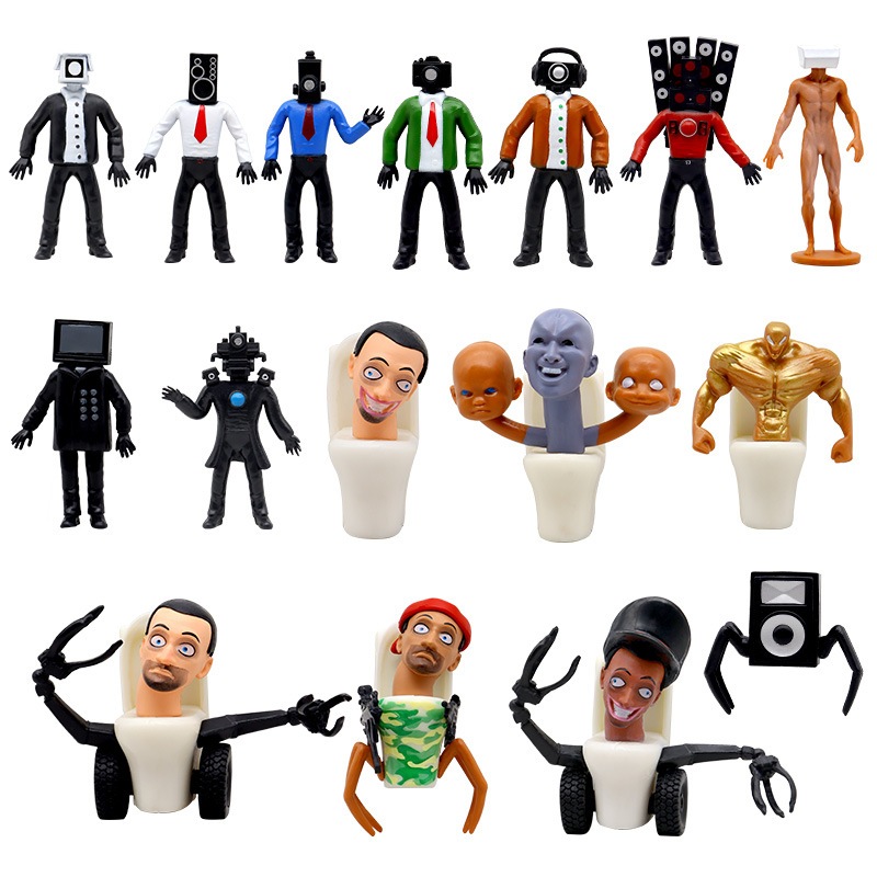 โมเดลฟิกเกอร์ PVC เกม Skibidi Toilet Man Sound Man TV Man Q Version ของเล่นสําหรับเด็ก 5 ชิ้น 10 ชิ้น 16 ชิ้น ต่อชุด